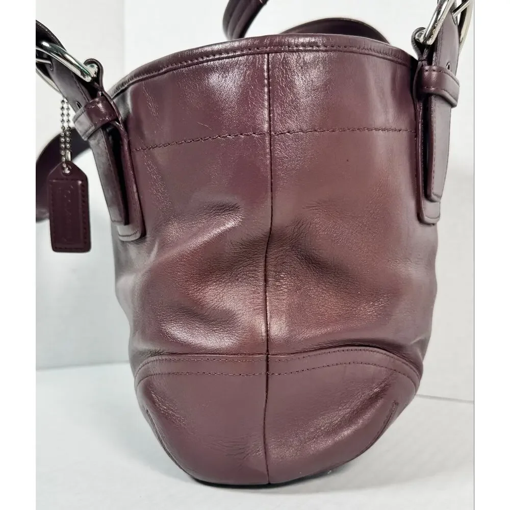 Coach Soho Plum Purple Leather Buckle Tote Shoulder Bag E3S-9544